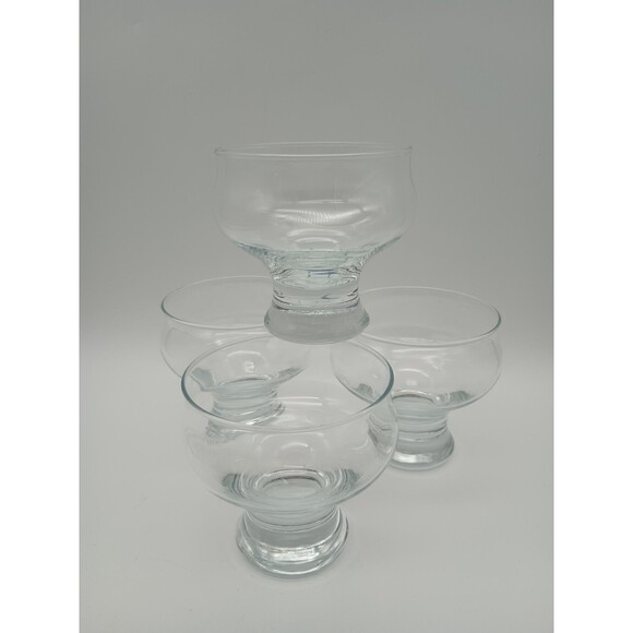 VTG DANSK Dessert Bowls Stemmed contemporary Set (4) Footed Clear belgium Glass - Picture 1 of 3